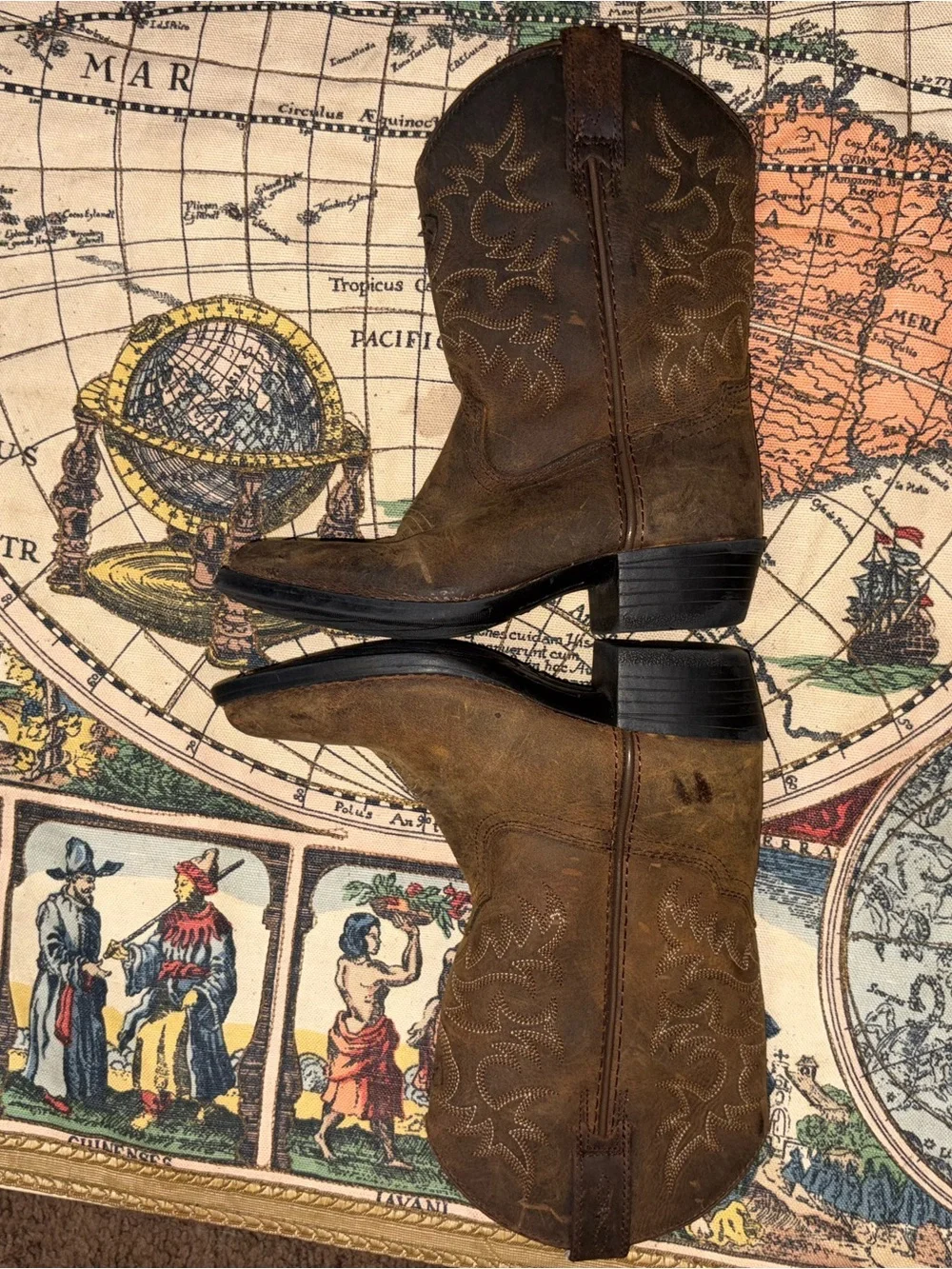 Ariat Distressed Brown Leather Cowboy Boots